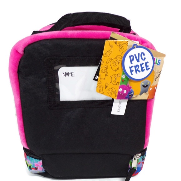 UglyDolls Kids Pink Insulated Lunch Box Dual Compartment Double Zip Lunch Bag - Picture 5 of 7